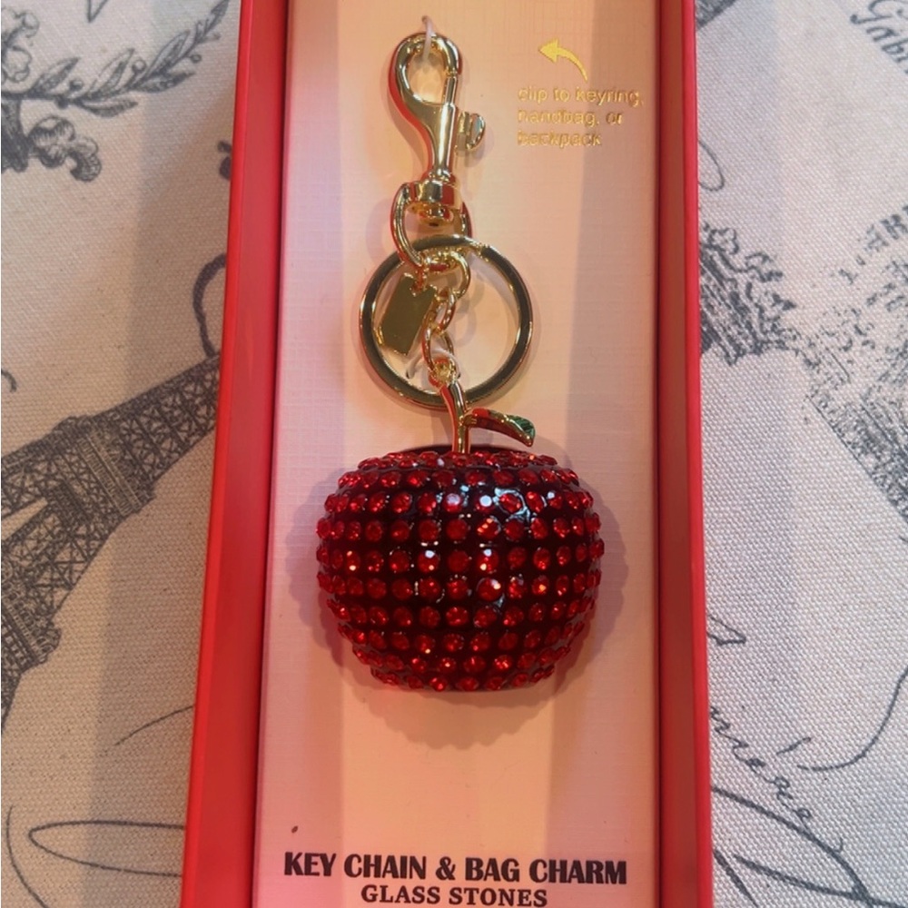 Red Crystal Apple Keychain